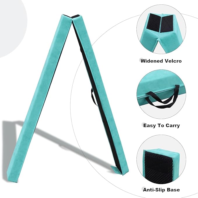 8FT/9FT/9.5FT/10FT Folding Balance Beam, Portable Gymnastics Beam Equipment with Non Slip Rubber Base & Suede Cover for Training/Practice/Professional Home Exercise