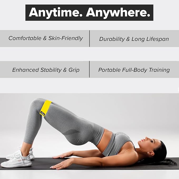 Resistance Bands for Working Out (Set of 5) – Elastic Bands for Exercise & Physical Therapy – Loop Resistance Bands for Glutes, Home Workouts, Yoga, Pilates, Stretching & Legs