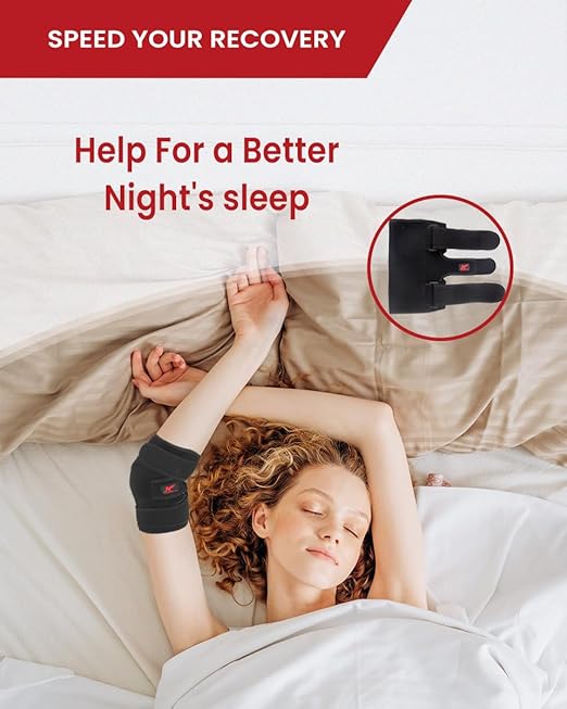 Elbow Brace Comfortable Night Sleep, Cubital Tunnel Syndrome, Ulnar Nerve Entrapment with 2 Removable Metal Splints for Men and Women (L)