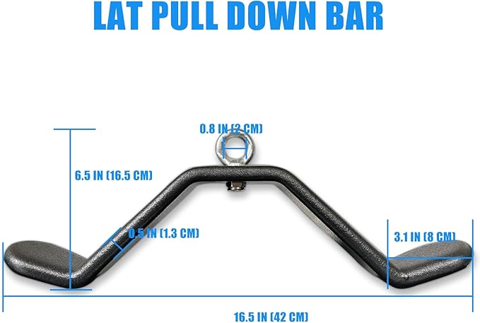 KORIKAHM Cable Machine Attachment Curl LAT Pull Down Bar, LAT Pulldown Tricep Bar Strength Training Workout, Back Cable Attachments Grip for Home Gym