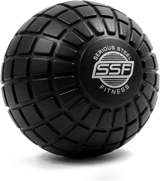 SERIOUS STEEL FITNESS 5" Foam Massage Ball - Deep Tissue Muscle Knot Release Tool - Back, Legs, Shoulders, and More (5" Inch Black Massage Ball)