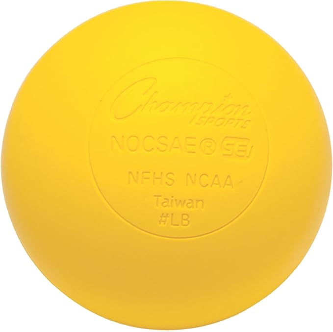 Champion Sports Lacrosse Balls: Official Size Sporting Goods Equipment for Professional, College & Grade School Games, Practices & Recreation - NCAA, NFHS and SEI Certified