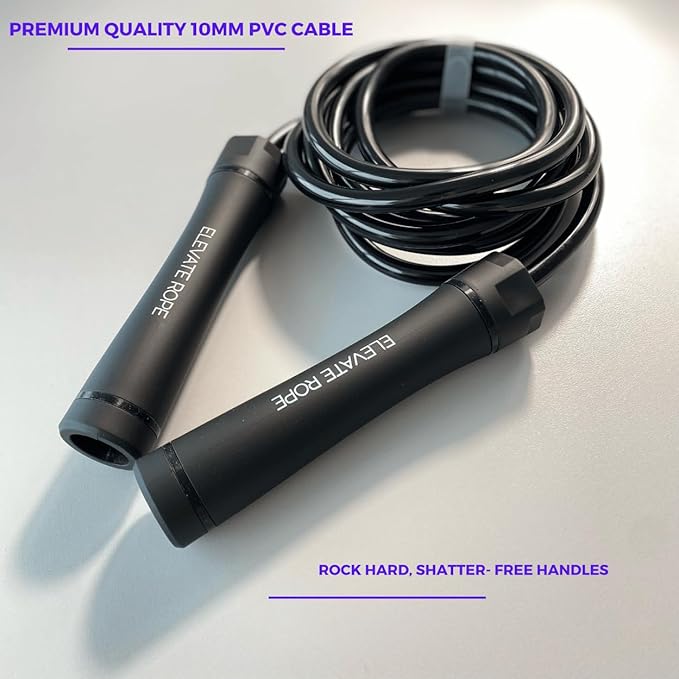 Elevate Gravity Heavy Rope - 3m, 10mm PVC - Boost Muscle, Cardio & Strength - Smooth Bearings - Ideal Indoor/Outdoor & Weight Loss.