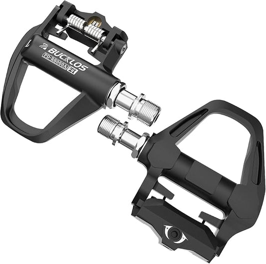 BUCKLOS SPD-SL Pedals PD-R8000 Road Bike Pedals - Bicycle Clipless Titanium Sealed Bearing Nylon/Aluminium Ultegra Clip Pedals Compitable with Shimano SPD-SL Cleats for Indoor Cycling (9/16")