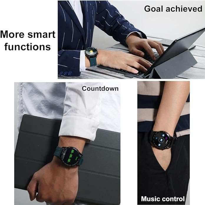 FILIEKEU Men Smart Watch for Android iOS, Bluetooth Calls Voice Chat with Heart Rate/Sleep Monitor Fitness Tracker, 1.3" Full Touch Screen IP67 Waterproof Stainless Steel Activity Tracker for Men