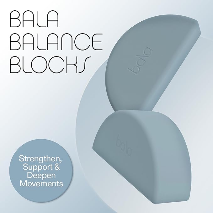 Bala Balance Blocks 2 Pack, Yoga Blocks for Working Out, (Sea) - Semi-Circular Yoga Accessories for Stretching & Exercise - Yoga Equipment for Home Workout - Yoga Block Essentials for Women & Men