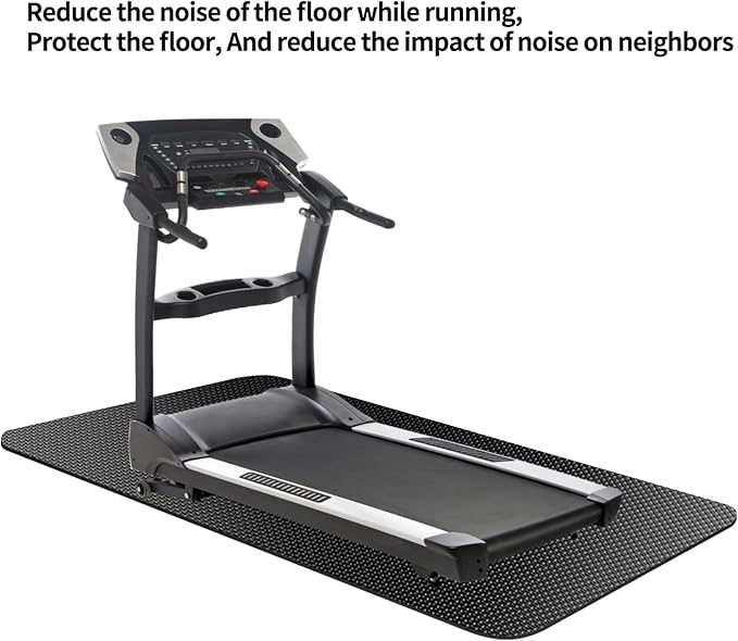 Treadmill Mat,Bike Mat Compatible with Peloton Bike Elliptical Treadmill,Folding Pad Exercise Equipment Under Exercise Trainer Pad for Stationary Indoor Spin