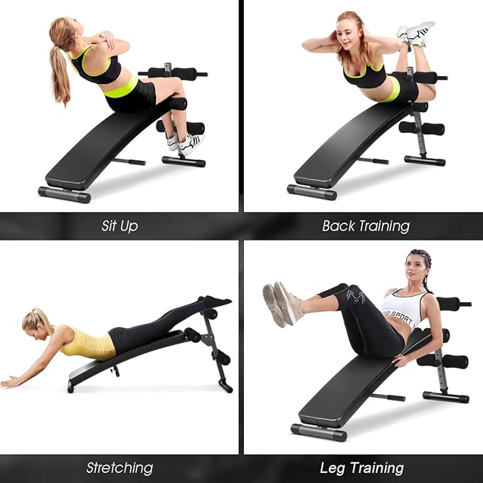 GYMAX Sit Up Bench, 440lbs Adjustable Incline Sit up Bench for Abs, Utility Workout Training Slant Bench for Home Gym, Multifunctional Exercise Fitness Equipment for Strength Training, Crunch Board Ab Bench
