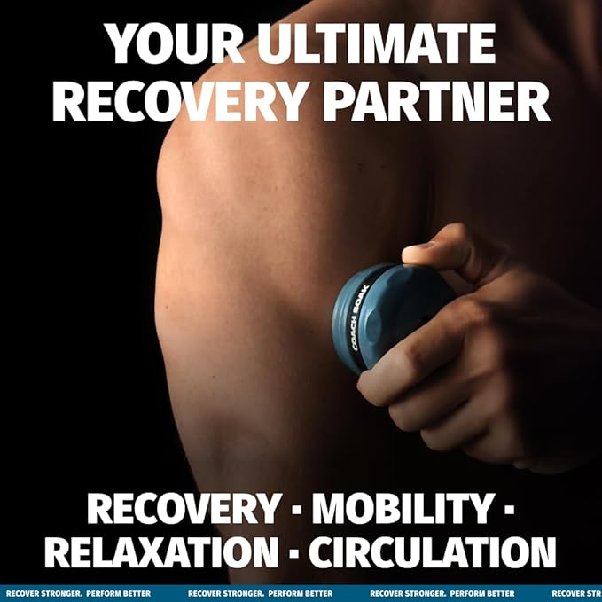 Coach Soak Massage Roller Ball – Dual Hot & Cold Stainless Steel CryoBall with Silicone Control Grip, Handheld Recovery Roller Glides Easily for Deep Tissue Massage – 2X Magnesium Cream Included