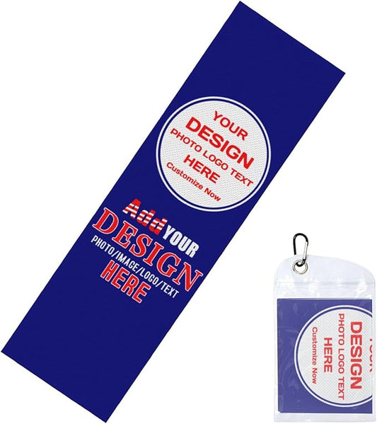 Custom 1-200 Pack Cooling Towel 40"x12", Design Your Team Logo Photo Ice Towel Personalized Soft Breathable Sport Towel Customized Workout Sweat Towel for Yoga Gym Activities (Navy)