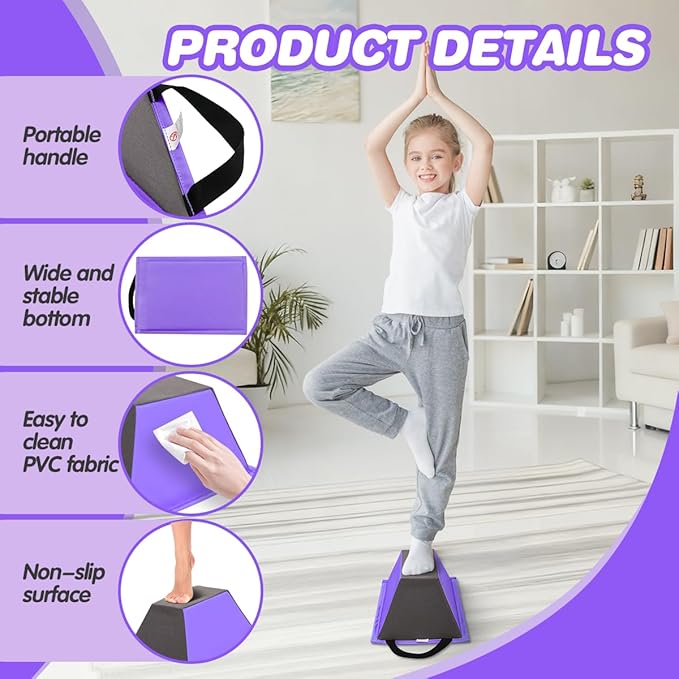 FBSPORT Cheer Stunt Training Stand, PU Non-Slip Stunt Trainer Flyer Stand Cheer for Promotion and Development of Flexibility, Coordination (Purple)