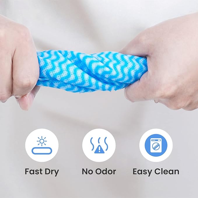 Disposable Dish Cloths Paper Towels, Domestic Cleaning Towels, Multipurpose Quick-Dry Rag Dish Cloths Heavy Duty Handy Wipes for Kitchen 75 Count 14.2"X15.7", Blue