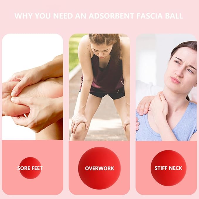 Fascia Massage Ball Set (2.48" + 1.97" + 1.18") for Muscle Relief,Yoga Deep Relaxation,Trigger Point & Active Therapy,Targeted Therapy for Full Body(3 Pieces)