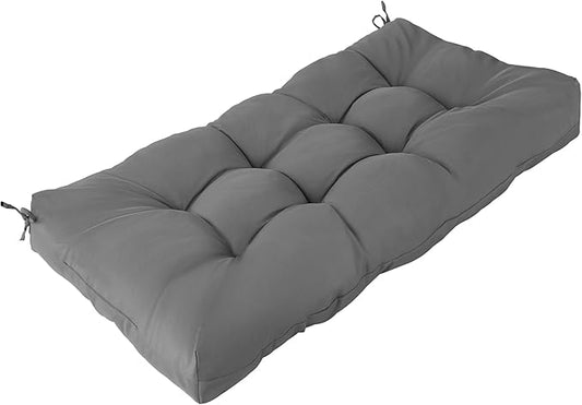 Waterproof Outdoor Bench Cushion 49"X20"X4" Comfortable Outdoor Chair Cushions Tufted Garden Bench Pad UV Resistant and Fade Resistant (1, Light Grey)