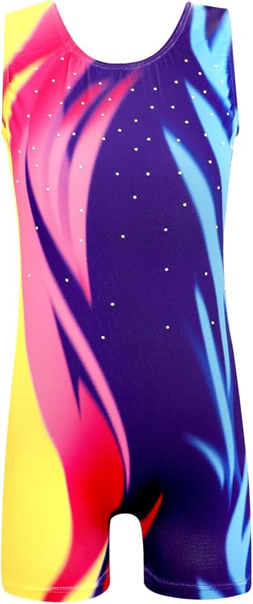EQSJIU Leotards for Girls Gymnastics Sleeveless Sparkly Toddler Tumbling Outfits Dance Clothes Biketards for Kids 1-10 Years