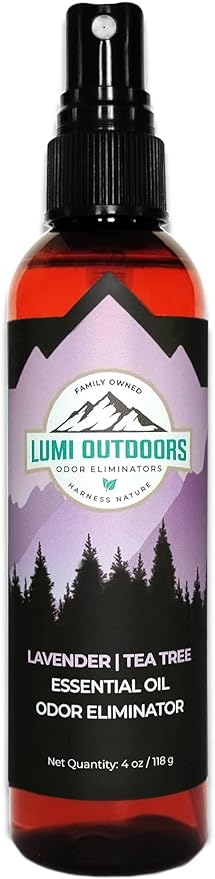 Lumi Outdoors Natural Shoe Deodorizer Spray & Odor Eliminator - Lavender Tea Tree Essential Oil Odor Eater