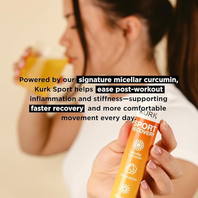 Kurk Sport Electrolyte Tablets – Hydration Support with Micellar Curcumin & Echinacea – Pineapple Flavor – 20 Effervescent Tabs (Pack of 1)