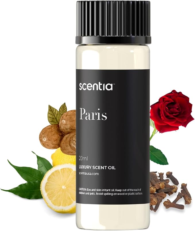 Scentia Hotel Diffuser Oil Inspired by The Hotel Costes Paris - 20 mL 0.67 fl oz - Fragrance Oil Blend Rose,Clove &Sandalwood for Aromatherapy Diffuser & Humidifiers.-Paris