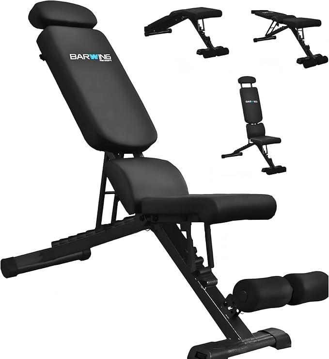BARWING 2025 Upgraded Adjustable Weight Bench for Home Gym,800LBS,700LBS,Foldable Incline Workout Bench for Full Body Workout Easy Assembly