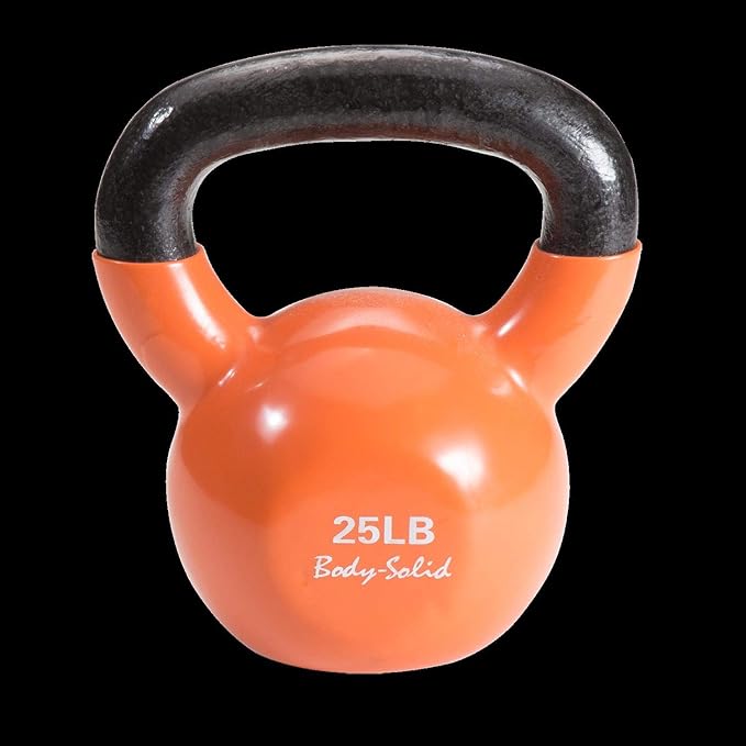Body-Solid Vinyl Coated Kettlebells with Kettle Grip Handles, Perfect Kettlebells for Weight Training and Core Workout Exercise Equipments