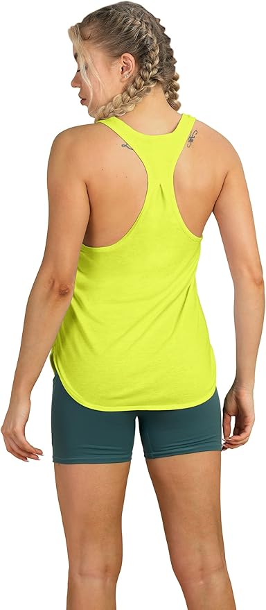 icyzone Women's Racerback Workout Athletic Running Tank Tops Loose Fit (Pack of 2)