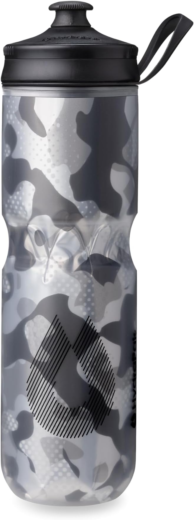 HydraPak | Polar Bottle - Polar Sport Insulated Water Bottle - BPA-Free, Sport & Bike Squeeze Bottle with Handle (Contender Black, 700ml / 24oz)