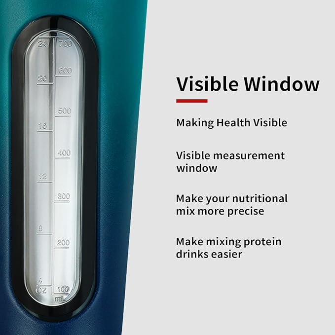 TOOFEEL Stainless Steel Shaker - 28 oz Metal Protein Shaker Cup with Whisk Ball, Not Cold/Hot, Window, Gym Workout Leakproof