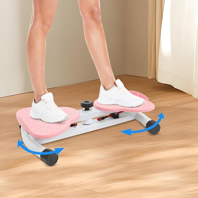 Waist Twister Machine Exercise Waist Twisting Fitness Tool Noiseless Balance Board Home Gym Exercise Equipment (Pink)