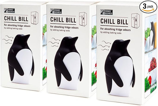 Monkey Business Chill Bill Refrigerator Deodorizer, Pack of 3, Baking Soda Holder for Refrigerator, Cute Fridge Deodorizer, Fun Kitchen Gadgets, Baking-Soda Fridge Smell Remover