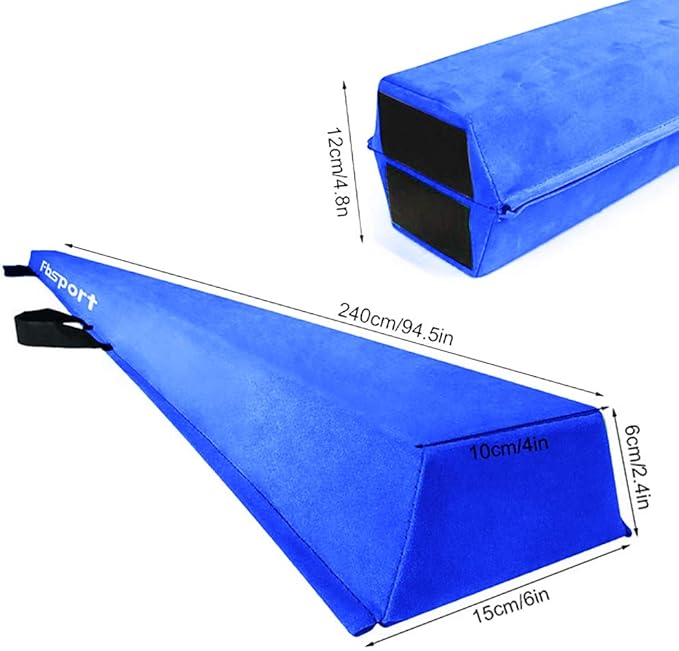 FBSPORT 8ft/6ft Balance Beam: Folding Floor Gymnastics Equipment for Kids Adults,Non Slip Rubber Base, Gymnastics Beam for Training, Practice, Physical Therapy and Professional Home Training