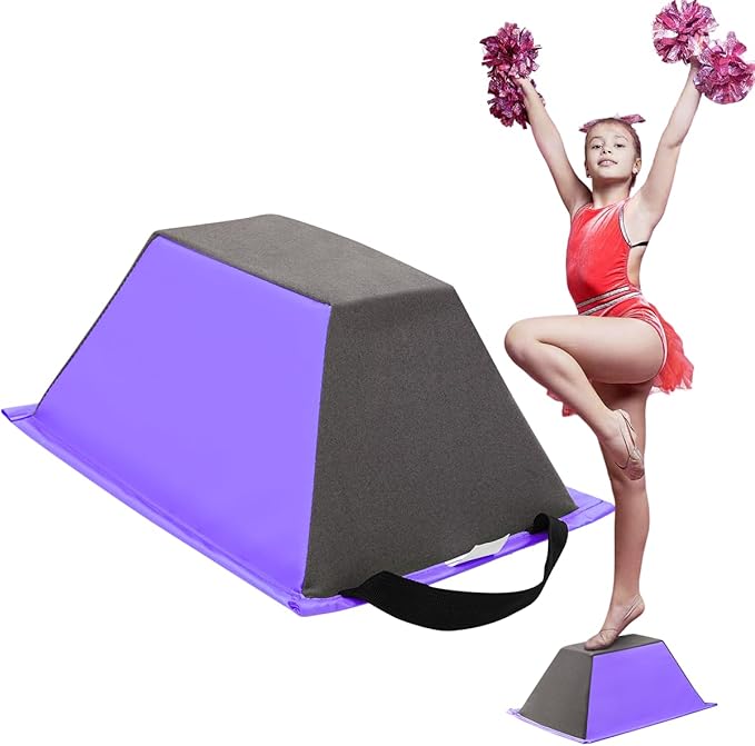 FBSPORT Cheer Stunt Training Stand, PU Non-Slip Stunt Trainer Flyer Stand Cheer for Promotion and Development of Flexibility, Coordination (Purple)