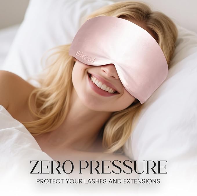 Eyelash Sleeping Mask for Lash Extensions 23 Momme 100% Mulberry Silk Sleep Mask, Soft Pressureless, Blackout Sleep Mask for Side Sleeper All Night Sleep, Travel Accessories for Women