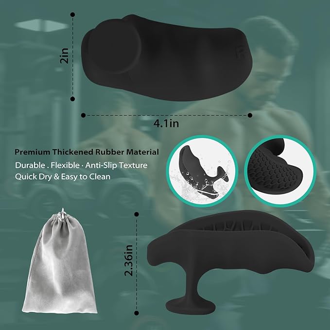 Ergonomic Rubber Gym Grips for Men & Women – Anti-Slip Fingerless Workout Gloves for Weight Lifting, Deadlifts, Pull-Ups, Rows, Barbell, Dumbbell, Palm Protectors for Gym Training