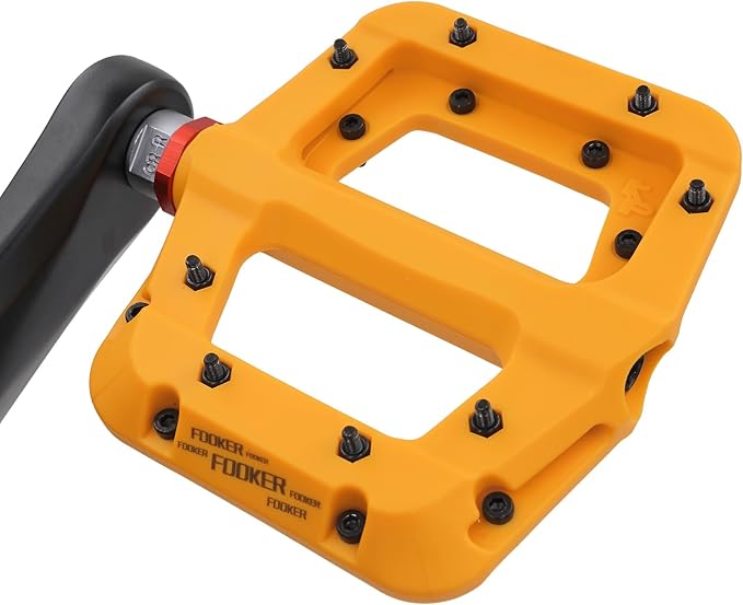 FOOKER MTB Pedals Mountain Bike Pedals 3 Bearing Non-Slip Lightweight Nylon Fiber Bicycle Platform Pedals for BMX MTB 9/16"