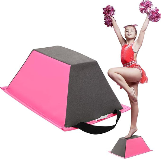 FBSPORT Cheer Stunt Training Stand, PU Non-Slip Stunt Trainer Flyer Stand Cheer for Promotion and Development of Flexibility, Coordination (Pink)