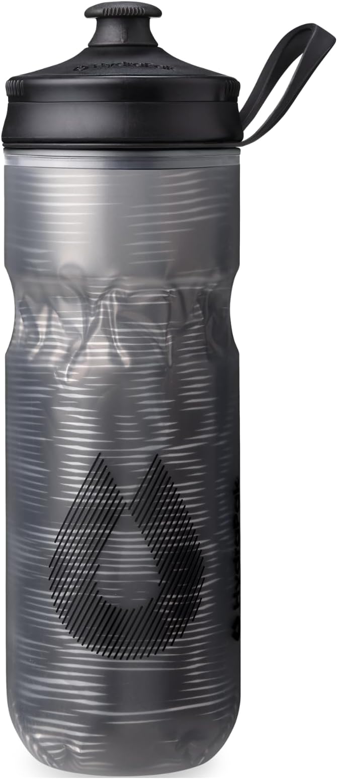 HydraPak | Polar Bottle - Polar Sport Insulated Water Bottle - BPA-Free, Sport & Bike Squeeze Bottle with Handle (Pulse Black, 600ml / 20oz)