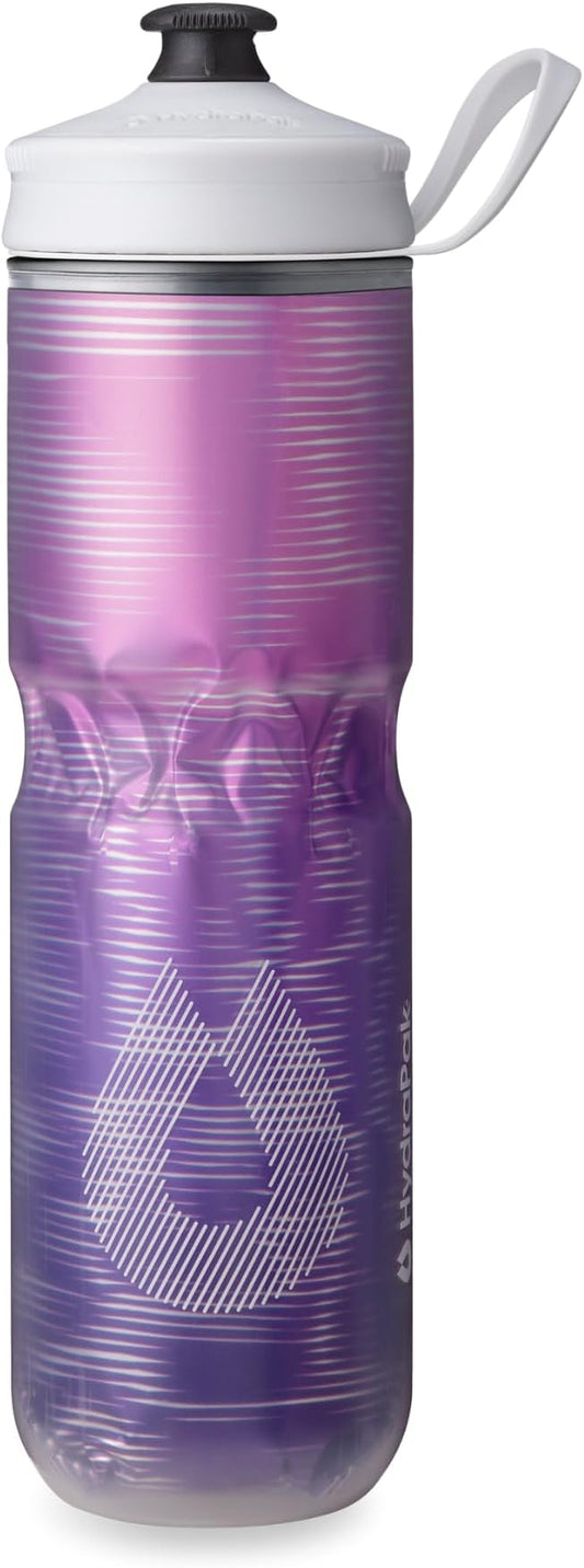 HydraPak | Polar Bottle - Polar Sport Insulated Water Bottle - BPA-Free, Sport & Bike Squeeze Bottle with Handle (Pulse Purple, 700ml / 24oz)