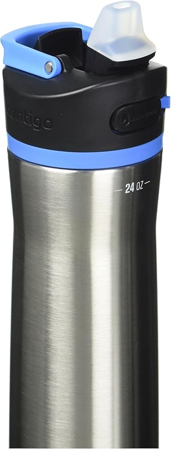 Contigo Ashland Water Bottle, 24 oz, Stainless Steel w/Blue Poppy