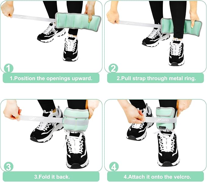 Adjustable Ankle Weights for Women Men Kids 1/2/3/4/5/6/8/10/12/20 LBS 1 Pair Wrist Leg Arm Weights with Removable Weight Strength Training Weight for Walking Running Fitness Physical Therapy