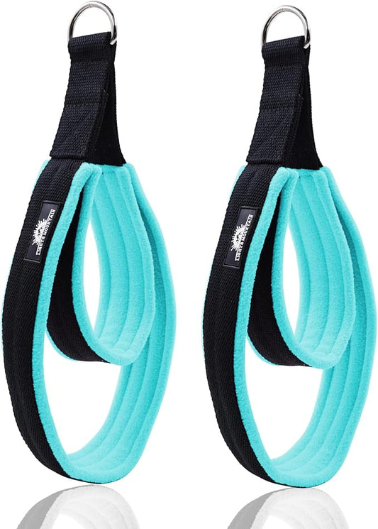 1 Pair Enhanced Pilates Double Loop Straps for Reformer, Thickened D-Ring Handle Straps, Yoga Exercise Accessories in 2 Lengths and Multicolor for Home Gym Workout