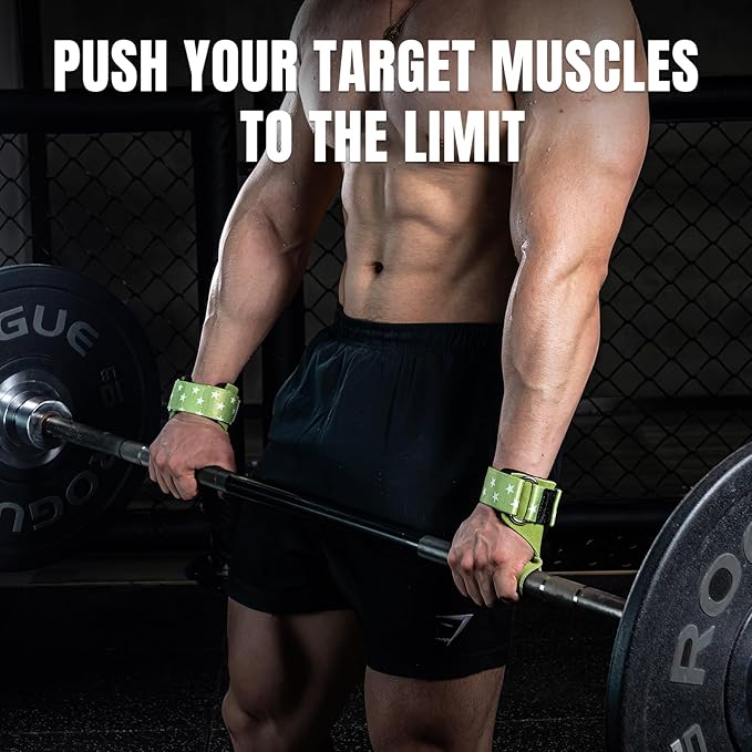 MANUEKLEAR Gym Straps Weight Lifting, Double Leather Lifting Straps for Men Deadlift with Cushion Wrist Loop, Gym Lifting Wrist Wraps for Weightlifting