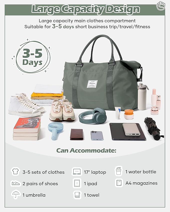 Gym Bag Womens,Travel Duffel Carry on Bag Sport Tote Bag Weekend Overnight Bag