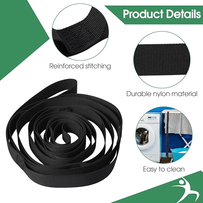 8 Pack Stretching Strap with 10 Loops Bulk Yoga Strap Bulk for Physical Therapy Stretch Bands with Loops Non Elastic Bands for Exercise Dance