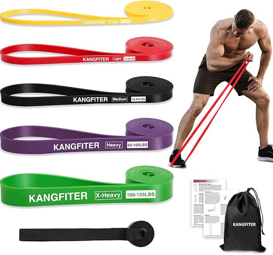 Resistance Bands for Working Out, Pull Up Bands for Men Women, Thick Heavy Resistance Band Set with Door Anchor, Elastic Exercise Bands for Body Stretching, Physical Therapy, Home Workouts