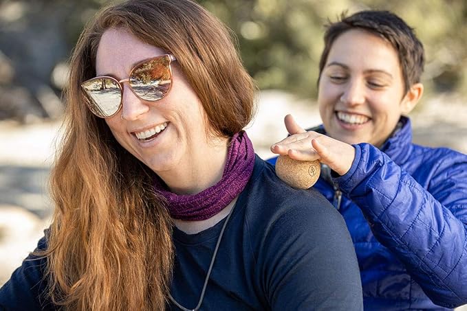 Travel Cork Massage Ball | Lightweight, Sustainable Alternative to Lacrosse Ball for Muscle Pain Relief (2 Piece Assortment, Sanded Cork)