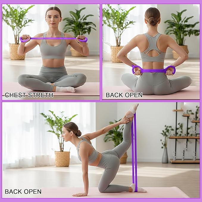 Pilates Ring Set for Women Exercise Equipment with 9 Inch Yoga Ball, Figure 8 Resistance Band, Sliding Disks, Yoga Bands Accessories Pilates Ring and Ball Set for Beginners Home Workouts