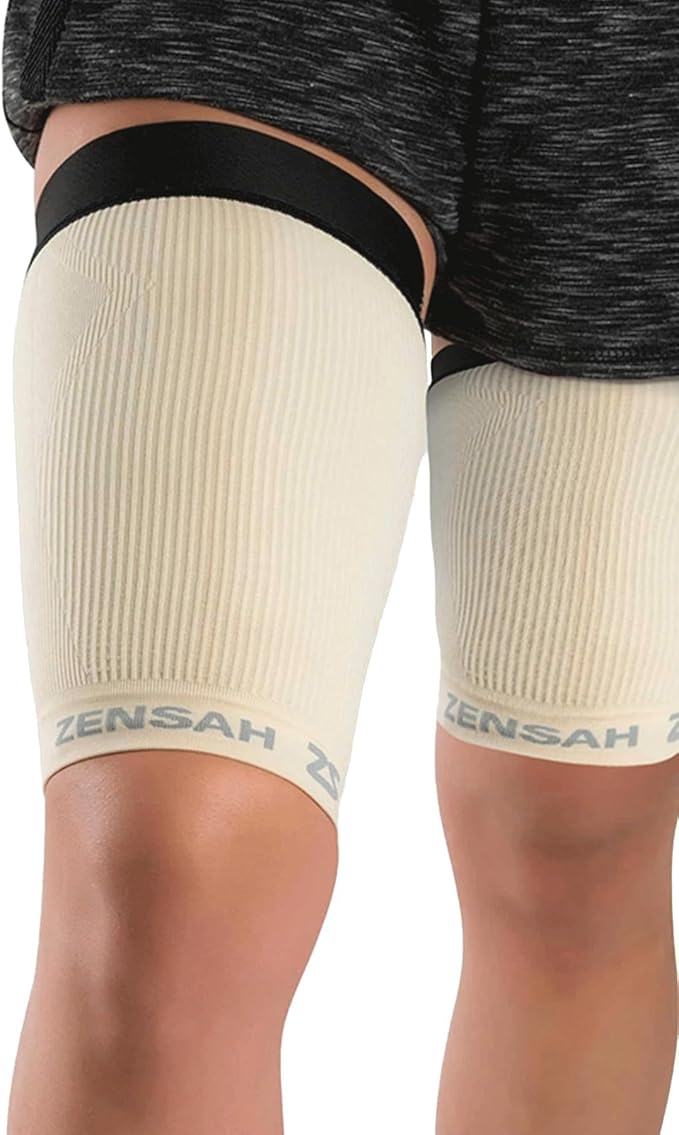 Zensah Thigh Compression Sleeve - Support for Pulled Hamstring, Quad Strain, Groin Compression Wrap for Men and Women