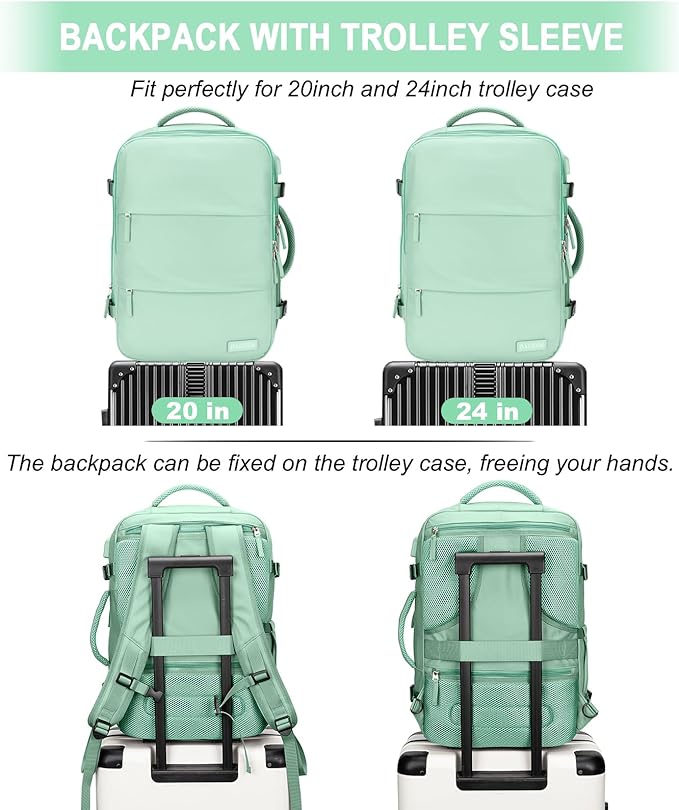 Carry On Backpack, 42L Flight Approved Travel Backpack for Men Women,Airline Approved Gym Backpack Waterproof Business Laptop Daypack Laptop Backpack,Casual Daypack for Business Weekend Hiking