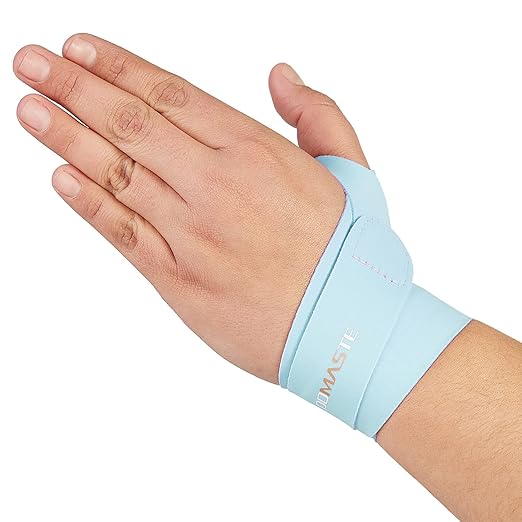 Pickleball Wrist Brace Support for Tennis, Ultra Thin Elastic Wrist Wraps, Lightweight, Breathable and Skin Friendly (Azure,Left)