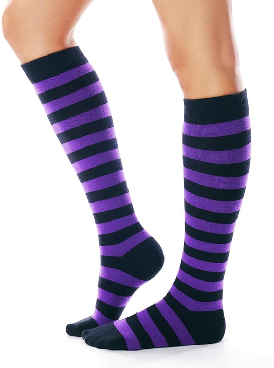 FITRELL Women's Knee High Socks Outdoor Sport Athletic Socks Casual Stripe Tube Socks 1-4 Pack